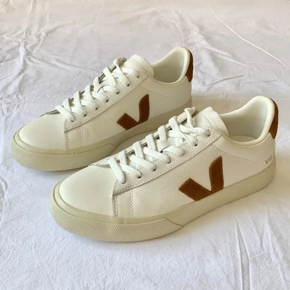 VEJA Campo Leather Sneakers White Cognac US8 - Picture 2 of 15